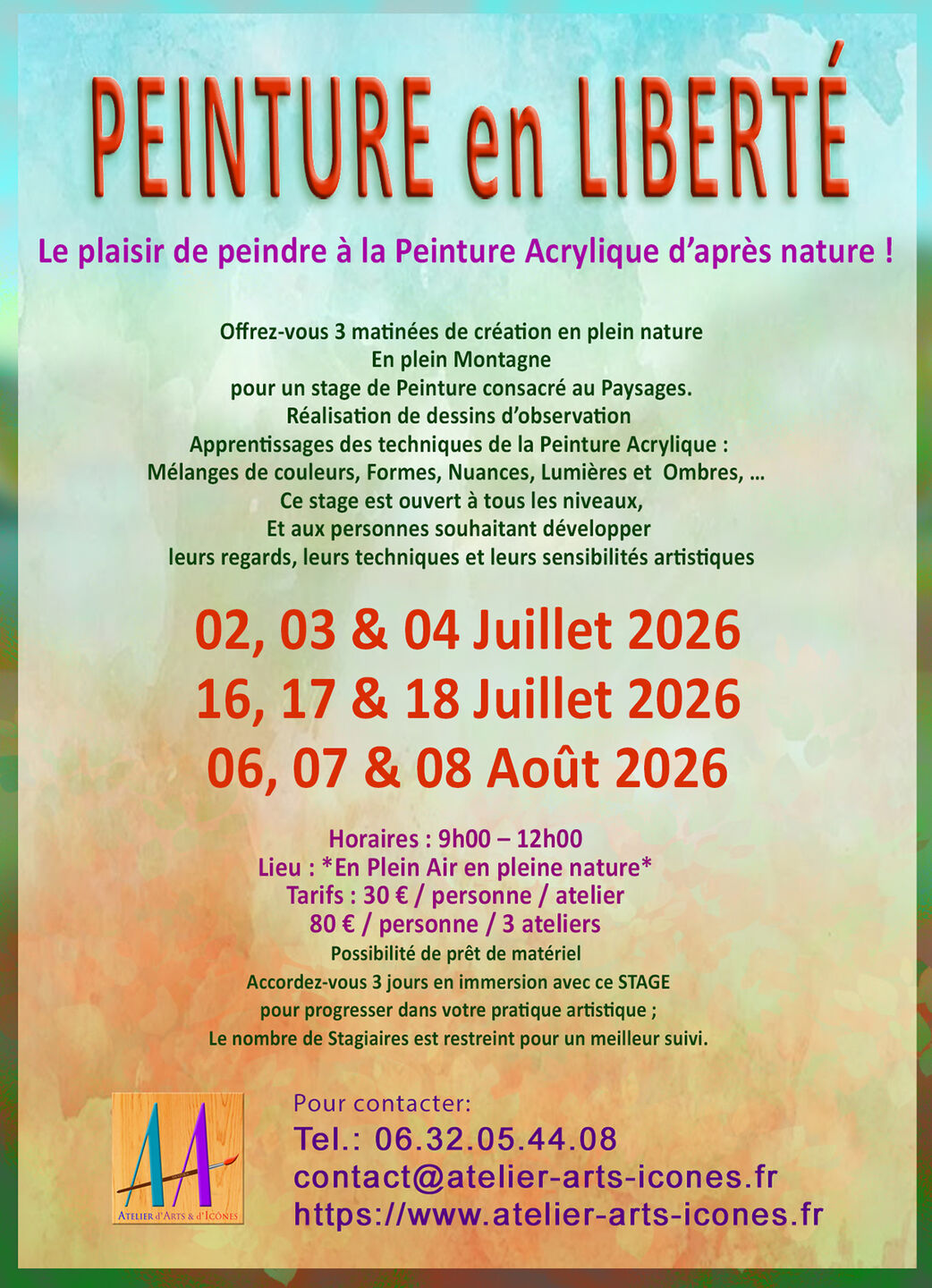 Stage Peinture Liberte Juillet Aout 2026