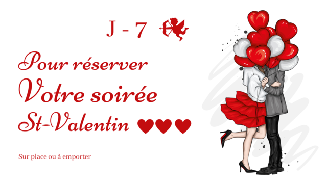 Image de l'événement La Saint-Valentin sur place ou à emporter