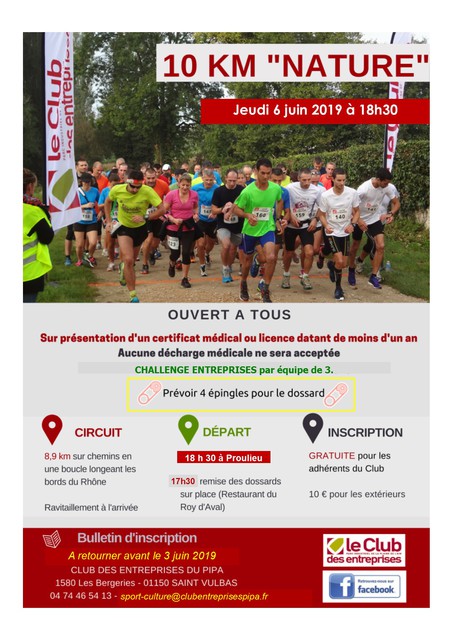 Image de l'événement COURSE NATURE 2019 du club des entreprises PIPA