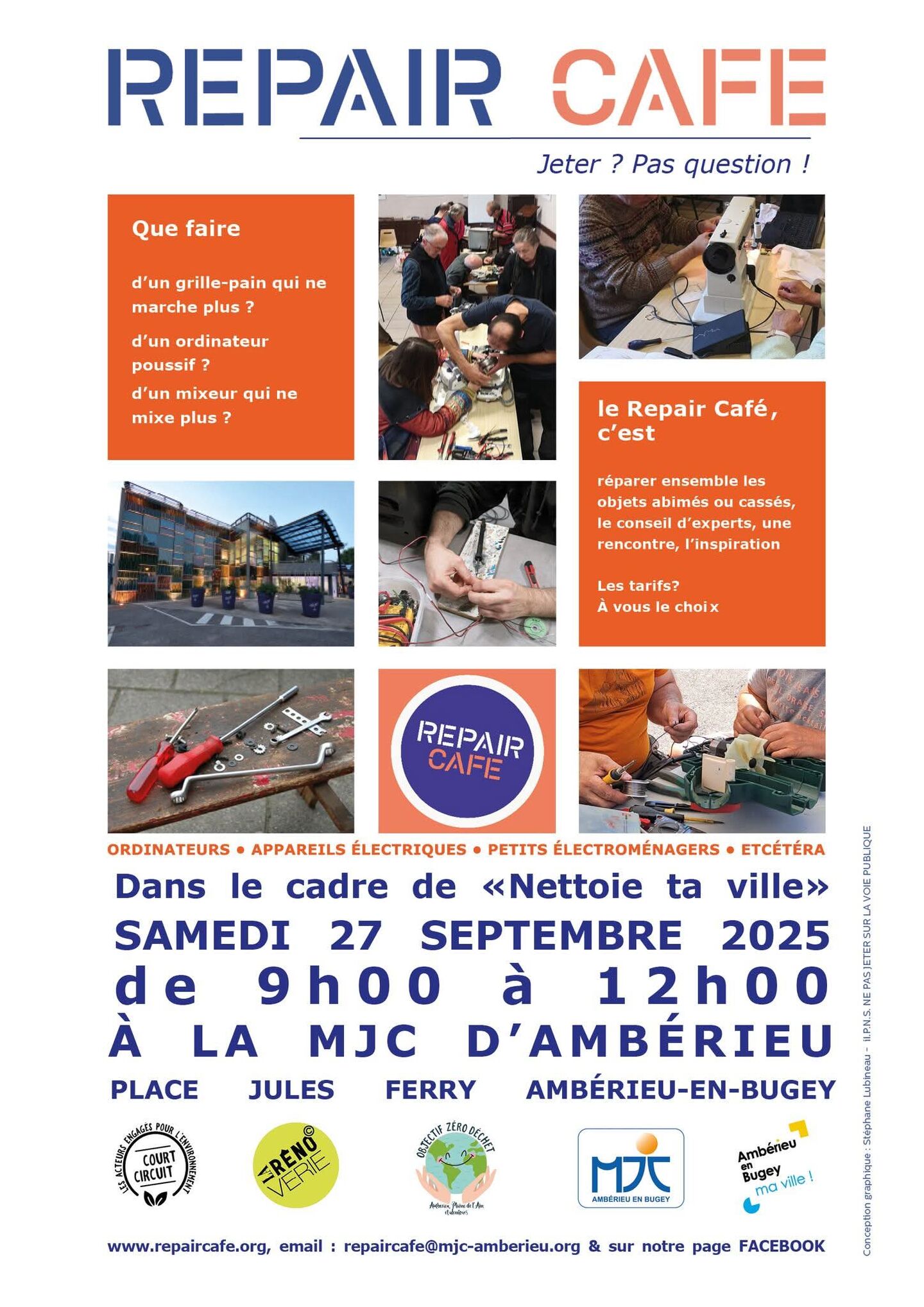Image de l'événement Repair Café et vélo ce samedi 27/09 matin a la MJC Amberieu