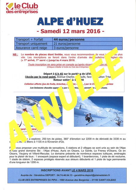 image du post Sortie SKI interentreprises à l'Alpe d'Huez