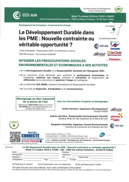 image du post Atelier : Le Développement Durable dans les PME : Nouvelle contrainte ou véritable opportunité ?