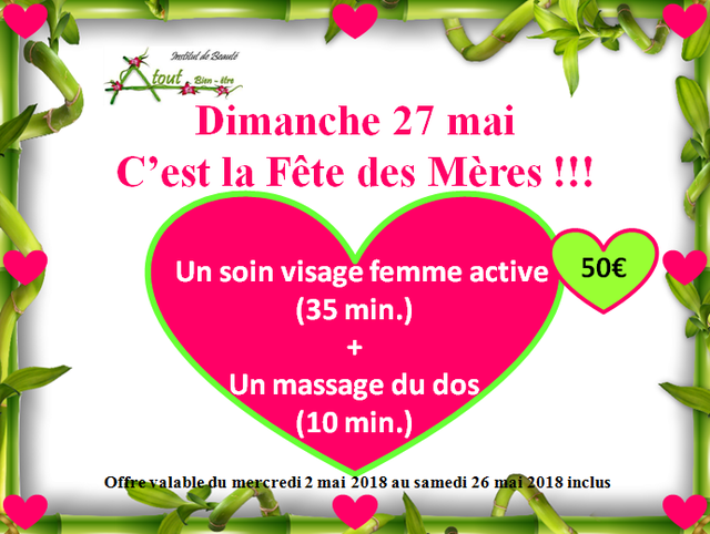 Image de l'actualité OFFRE FETE DES MERES CHEZ L'INSTITUT ATOUT BIEN ETRE ST VULBAS