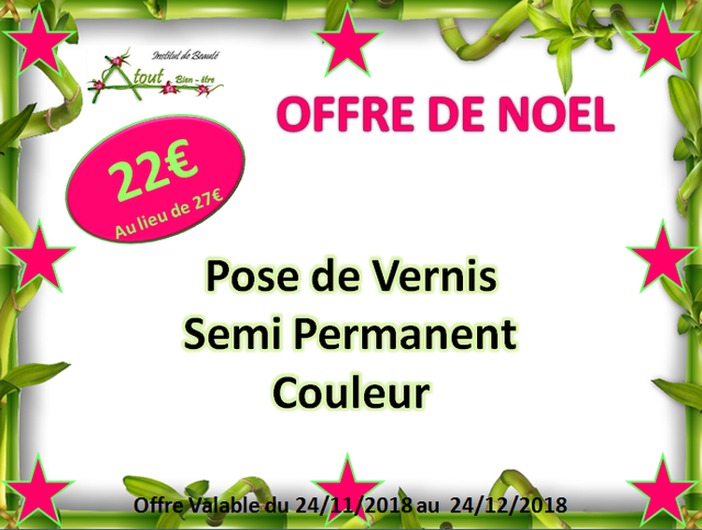 Image de l'actualité OFFRE DE NOEL N°5 : VERNIS SEMI PERMANENT A L'INSTITUT DE BEAUTE ATOUT BIEN ETRE DE ST VULBAS
