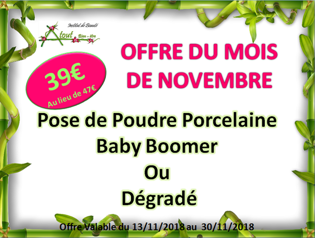 Image de l'actualité ONGLES PORCELAINES BABY BOOMER A 39€ AU LIEU DE 47€ A L'INSTITUT DE BEAUTE ATOUT BIEN ETRE