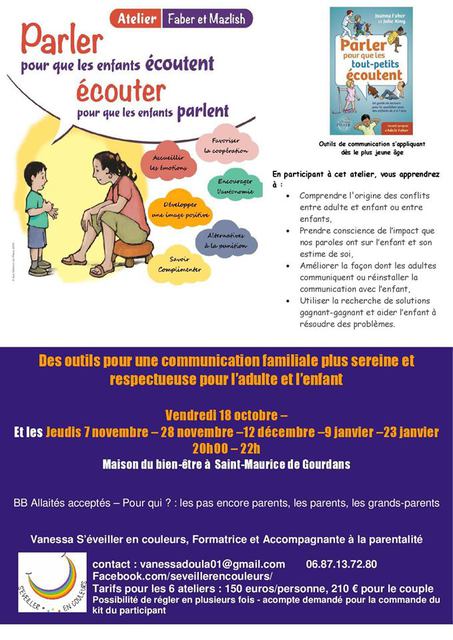 Image de l'actualité Ateliers de parents Parler pour que les enfants écoutent  - Ecouter pour qu'ils parlent