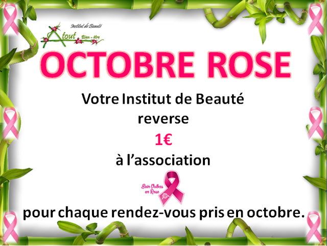 Image de l'actualité Octobre Rose à l'Institut de Beauté Atout Bien Etre à St Vulbas