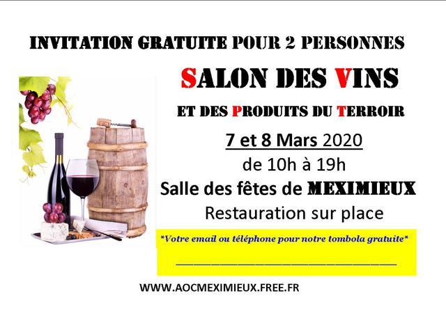 Image de l'actualité Invitation gratuite Salon des Vins de Meximieux !!!