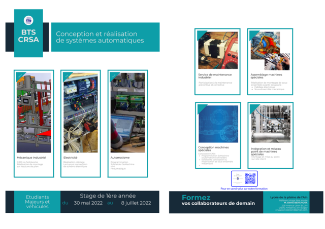 Image de l'actualité Recherche de stages - BTS Conception et réalisation de systèmes automatique