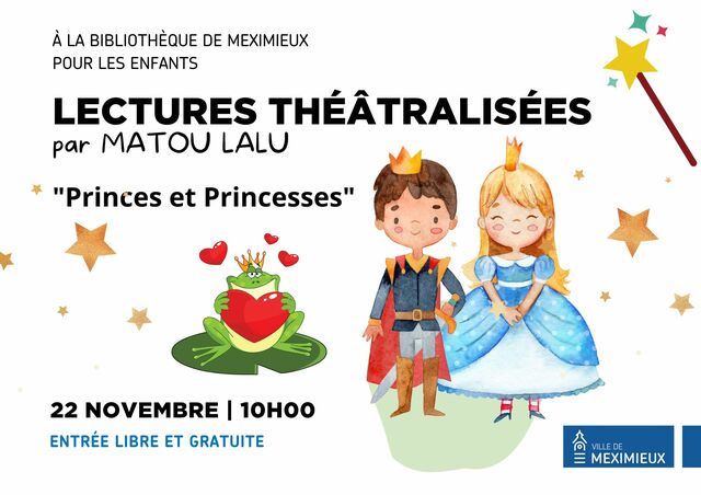 image du post Heure du conte à la bibliothèque de Meximieux : "Princes et princesses" - Lectures théâtralisées avec Matou Lalu