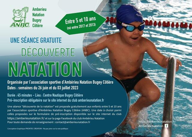 image du post Séance gratuite "Découverte de la natation"