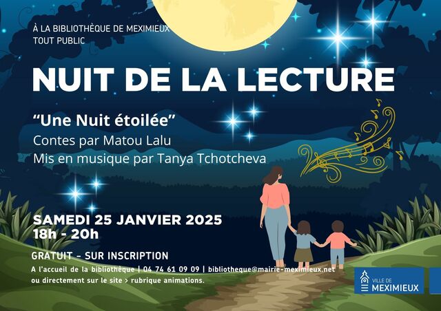 Image de l'événement Nuit de la lecture à la bibliothèque de Meximieux - 25 janvier 2025