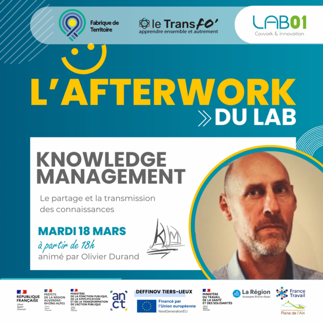 Image de l'événement 𝗔𝗳𝘁𝗲𝗿𝘄𝗼𝗿𝗸 du LAB01 🧠 Qu'est-ce que le Knowledge Management (KM) et à quoi sert-il ? 