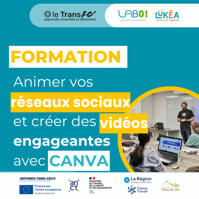 Image de l'événement Formation Canva au LAB01 - Module : Animer vos réseaux sociaux et créer des vidéos engageantes ! 🎥 - 25/03/25