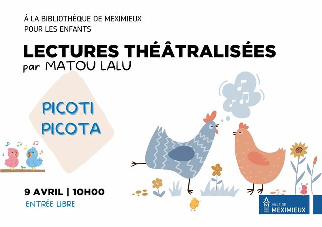 Image de l'événement Heure du conte à la bibliothèque : "Picoti picota" - Lectures théâtralisées par Matou Lalu mercredi 9 avril à 10h