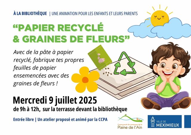 Image de l'actualité Animation "Papier recyclé et graines de fleurs"