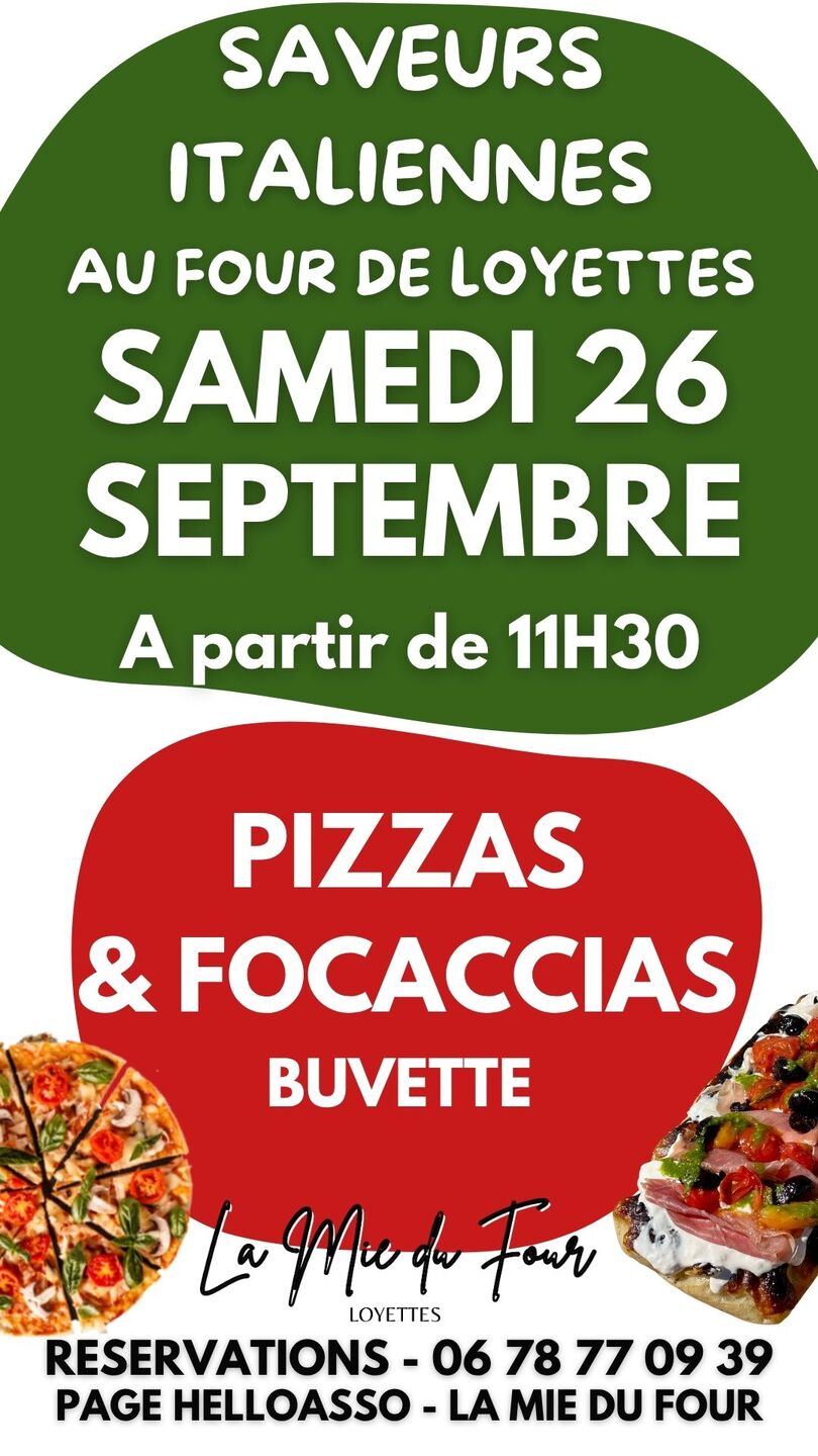 Image de l'actualité SAVEURS ITALIENNES AU FOUR DE LOYETTES - SAMEDI 26 SEPTEMBRE