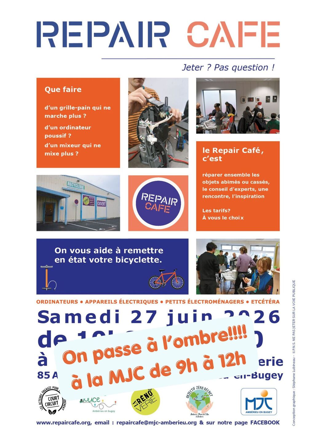 Image de l'actualité ⚠️ changement de lieu Repair Café sam 27 juin à la MJC de 9h à 12h30⚠️
