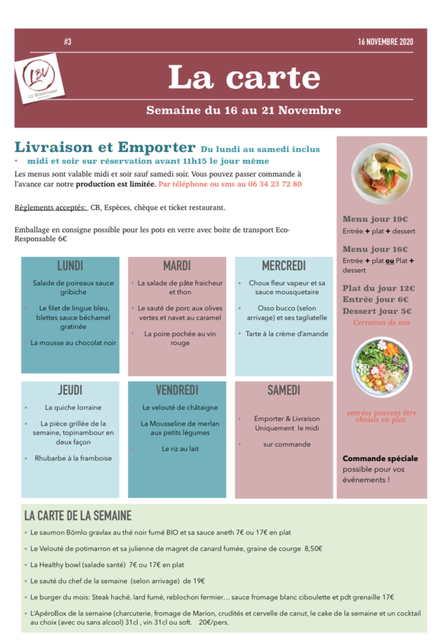 image du post Menu de la semaine