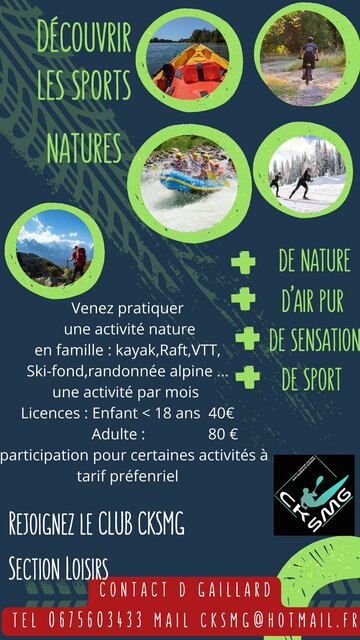 Image de l'actualité Ouverture section loisirs Multisports natures Club CKSMG 