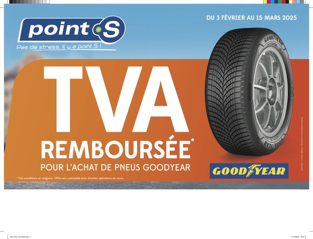 Image de l'actualité TVA REMNOURSEE POUR L'ACHAT DE PNEUS GOODYEAR