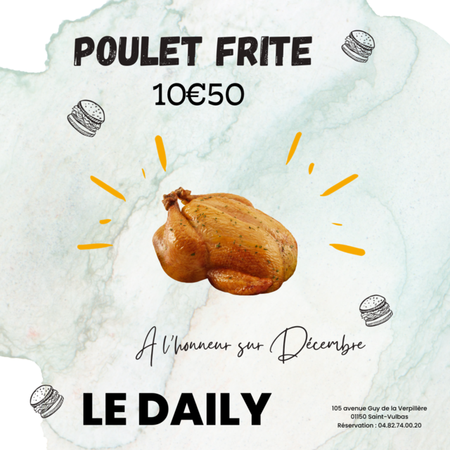 Image de l'actualité Offre Spéciale de Décembre au Daily Food ! 🌟-Poulet Français et frite