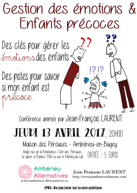 Image de l'événement Gestion des émotions & Enfants précoces