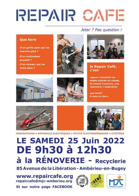Image de l'événement Repair Café Ambérieu  samedi 25 juin matin à la Rênoverie