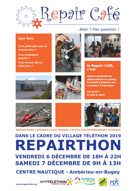 Image de l'événement Repairthon -Repair Café au Téléthon 6 et 7 déc à la piscine