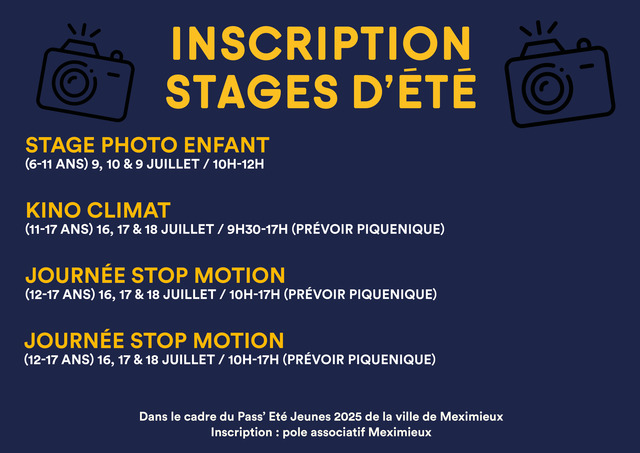 Image de l'événement Inscription stage d’été 2025