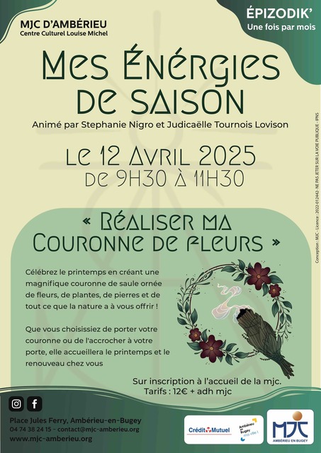 Image de l'événement Mes énergies de saisons - Réaliser ma couronne de fleurs