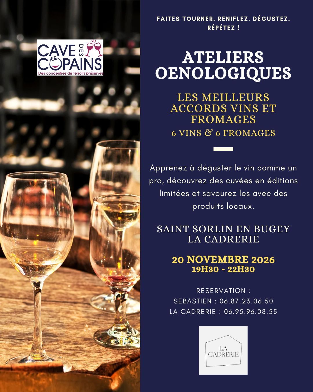 Image de l'actualité Atelier vins et fromages à Saint-Sorlin-en-Bugey : une soirée dégustation le 20 novembre 2026.