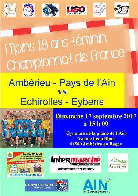 Image de l'événement HANDBALL - U18 FILLES CHAMPIONNAT DE FRANCE