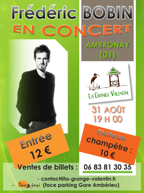 Image de l'événement La Grange Valentin AMBRONAY : CONCERT de FREDERIC BOBIN 