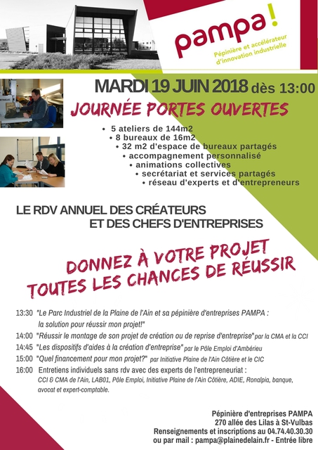 Image de l'événement Journée Portes Ouvertes de la Pépinière d'entreprises PAMPA
