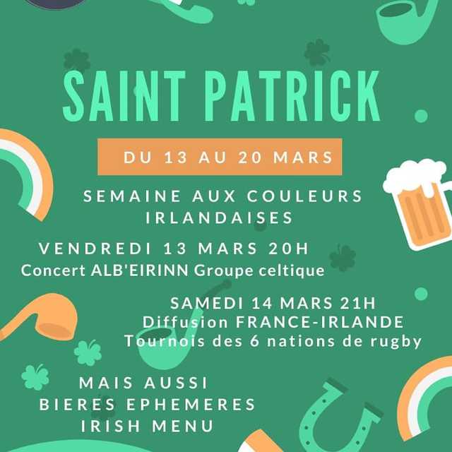 Image de l'événement St Patrick & semaine Irlandaise à L'Aincontournable