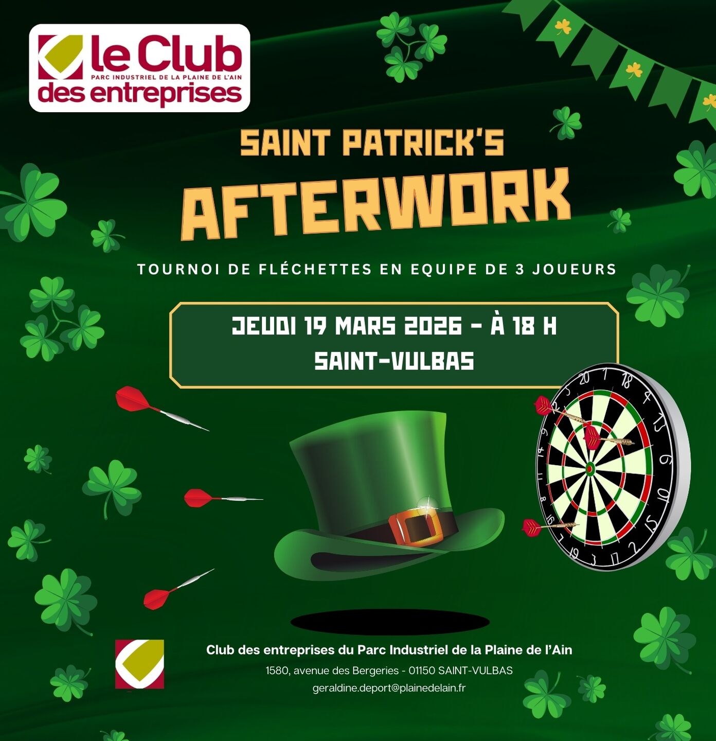 Image de l'actualité Afterwork Saint-Patrick et tournoi de fléchettes