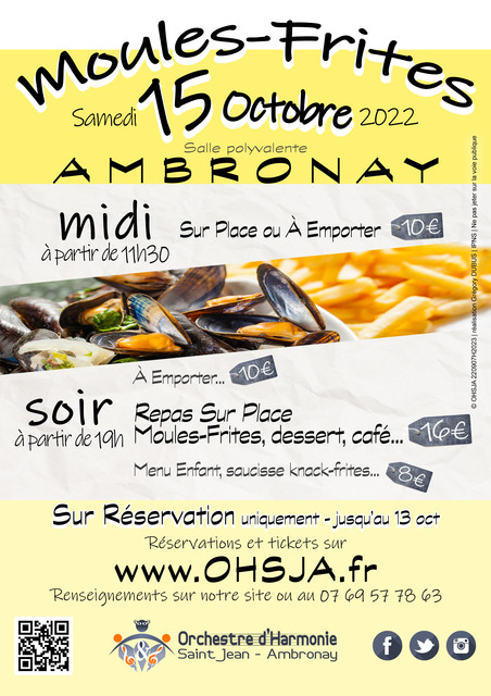 Image de l'événement Moules-Frites 2022 de l'OHSJA à Ambronay