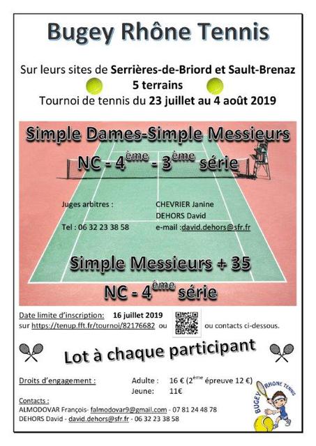 Image de l'actualité Tournoi de tennis Bugey Rhône Tennis