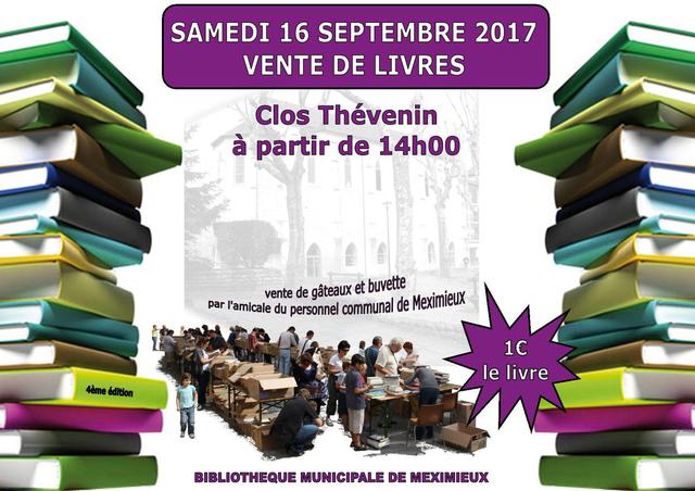Image de l'actualité Vente de livres samedi 16 septembre 2017 au Clos Thévenin