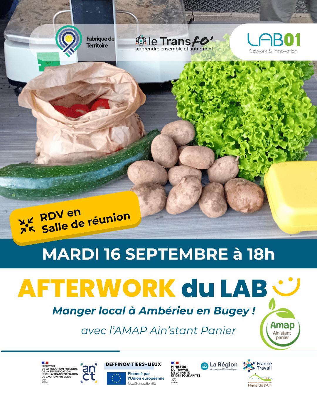 Image de l'actualité Afterwork du LAB01 - Manger local avec l'AMAP Ain'stant Panier