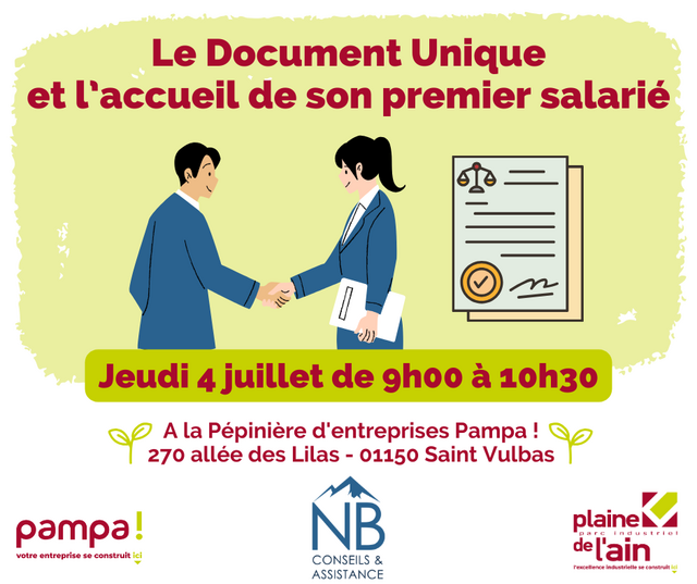 Image de l'événement ATELIER SECURITE : Le Document Unique et l'accueil d'un premier salarié 👥📄