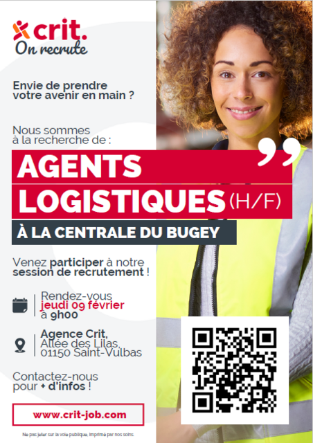 Image de l'événement Session Collective Recrutement Agent logistique Centrale Bugey