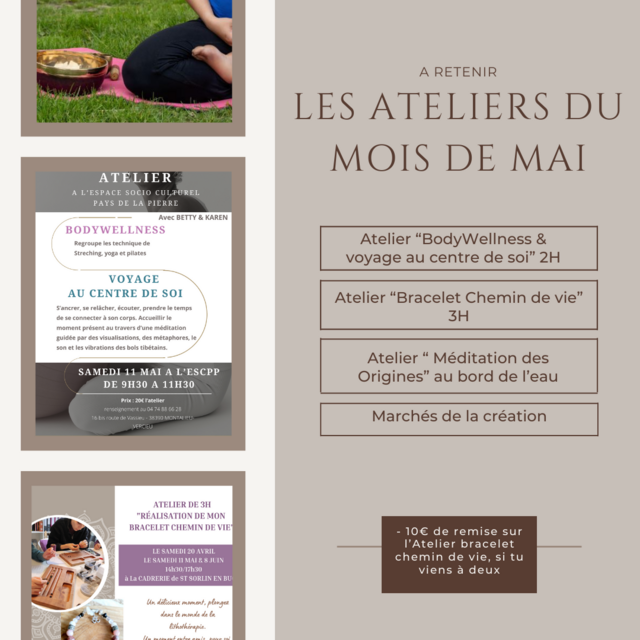 Image de l'événement "LES ATELIERS DU MOIS DE MAI " D'OSMOSE HARMONIE