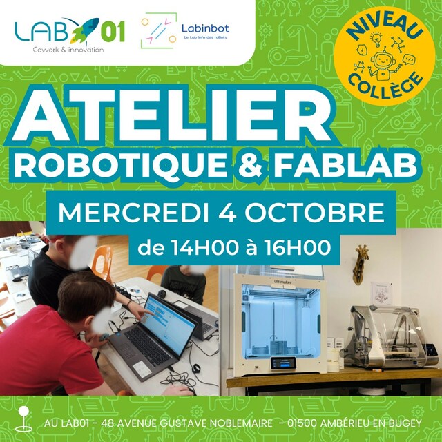 Image de l'actualité Atelier robotique et découverte d'u FabLab