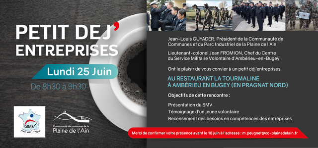 Image de l'événement Participez au Petit Dej' entreprises : "Le service militaire volontaire : Un atout pour votre entreprise !"