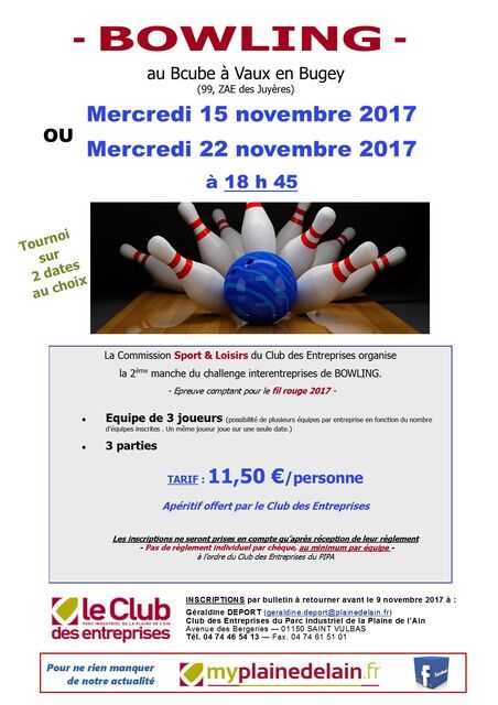 image du post Tournoi de bowling interentreprises