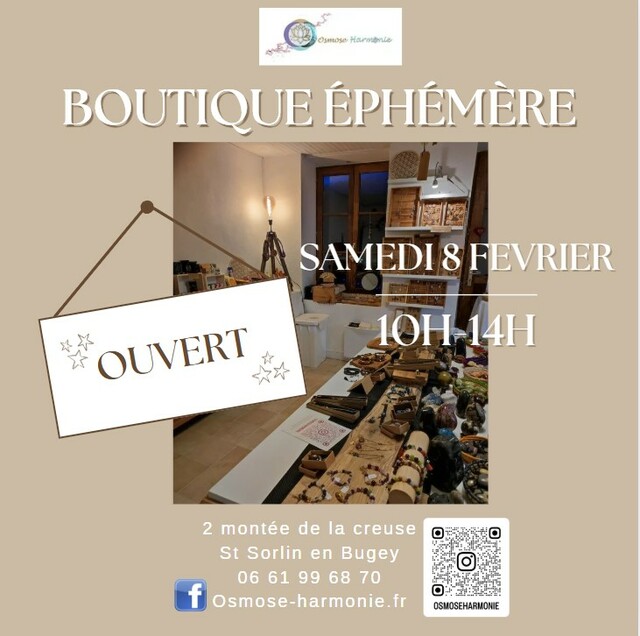 Image de l'événement  BOUTIQUE EPHEMERE "ESOTERIQUE" LE SAMEDI 8 FEVRIER St Sorlin en Bugey