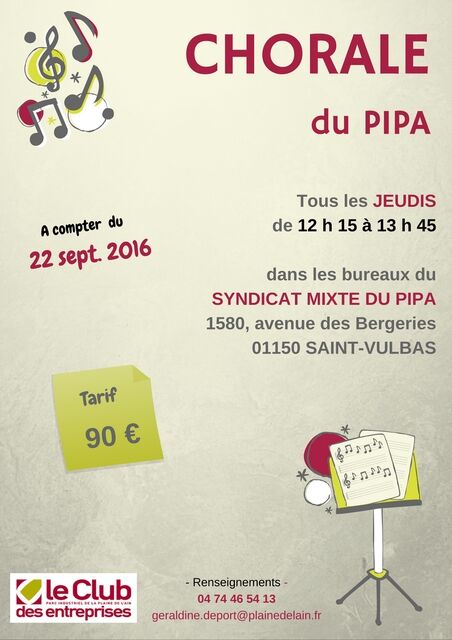 image du post Chorale du PIPA : Choisissez votre programme musical !