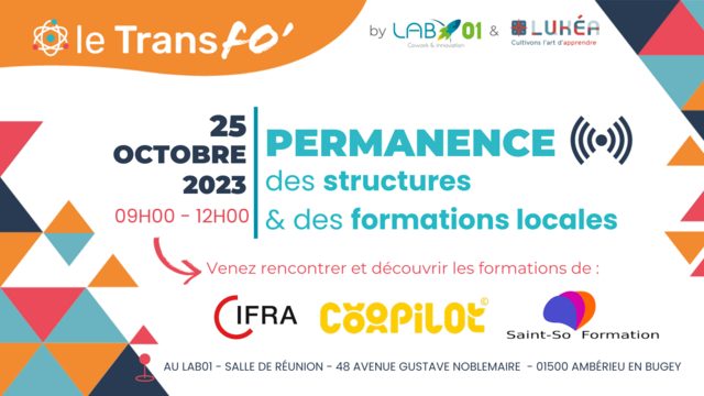 image du post  Permanence formations au LAB01 avec Saint-So Formation, IFRA et Coopilot